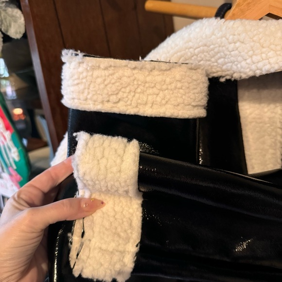 ELOQUII Freya Convertible Patent Leather Sherpa Coat size 14/16 - Picture 9 of 10